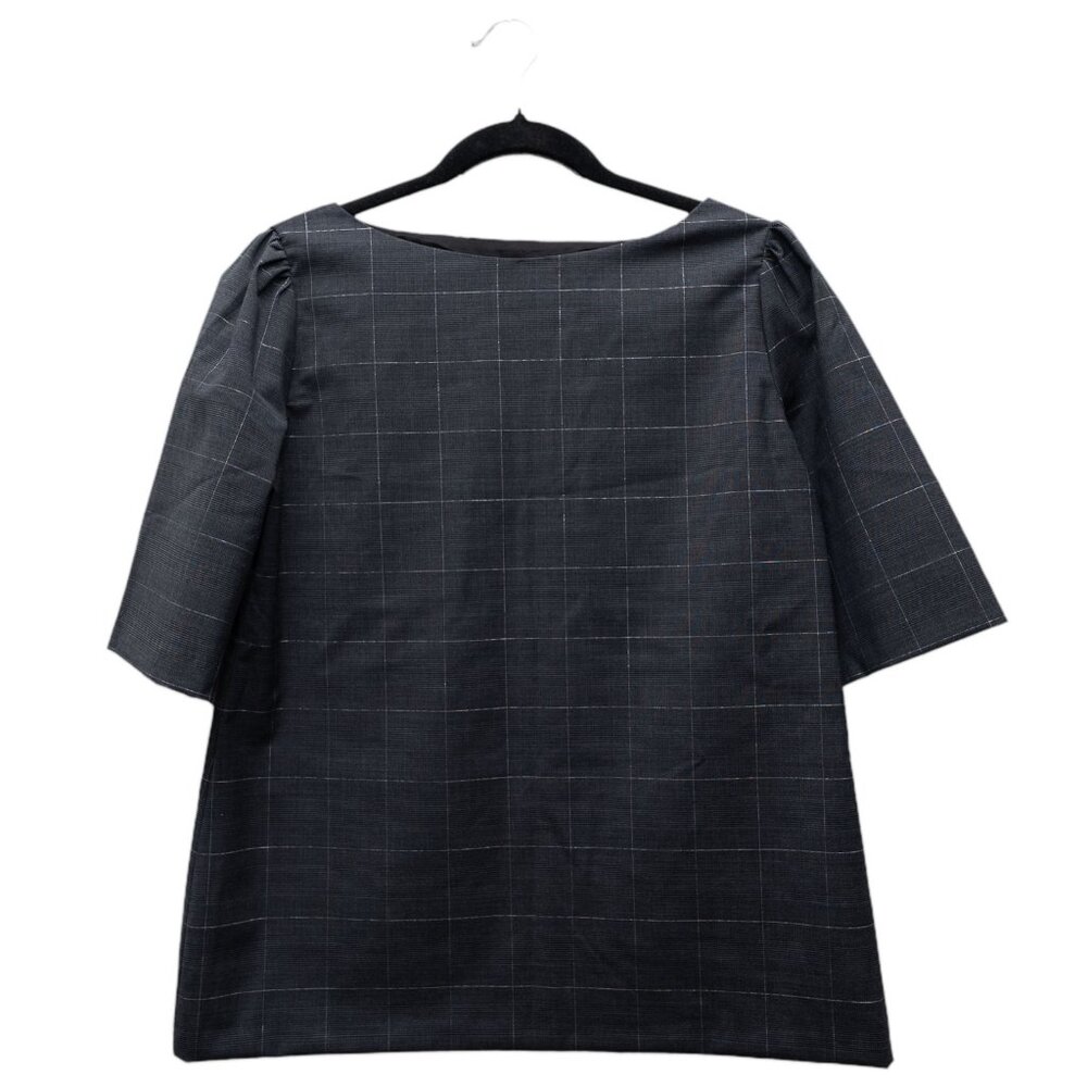 Banana Republic Women's Gray Oval Neck Short Sleeve Top, Size S - Brand New